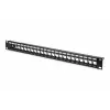 Digitus 24 Port Boş Patch Panel, Zırhlı, 1U Yüksekliğinde, Siyah Renk<br>Digitus Modular Patch Panel, Shielded, 24-port, blank, 1U, rack mount, color black (RAL9005)