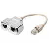 Digitus CAT. 5E Patch Kablo Adaptörü, Zırhlı, 2 x RJ45 Dişi  1 x RJ45 Erkek, Kablo mesafesi 0.19 metre
