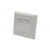 Digitus Keystone Jack Takmak İçin 2 li Priz (50/50 mm) Çerçevesi (80/80 mm), tozdan korumak amacıyla kapaklı, Beyaz Renk RAL 9010