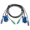 PS/2 KVM Kablosu, VGA Monitör 15 pin HDB Dişi, PS/2 Klavye 6 pin mini-DIN Erkek, PS/2 Mouse 6 pin mini-DIN Erkek <-> VGA Monitör 15 pin HDB Erkek, PS/2 Klavye 6 pin mini-DIN Erkek, PS/2 Mouse 6