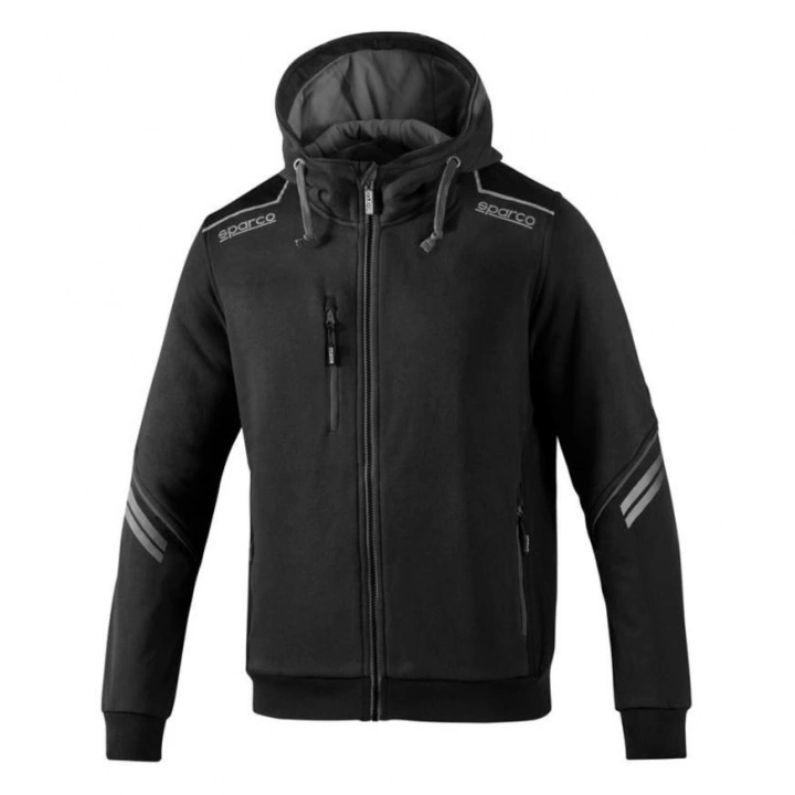 SPARCO Colorado Fermuarlı Kapüşonlu Sweatshirt Siyah XXL