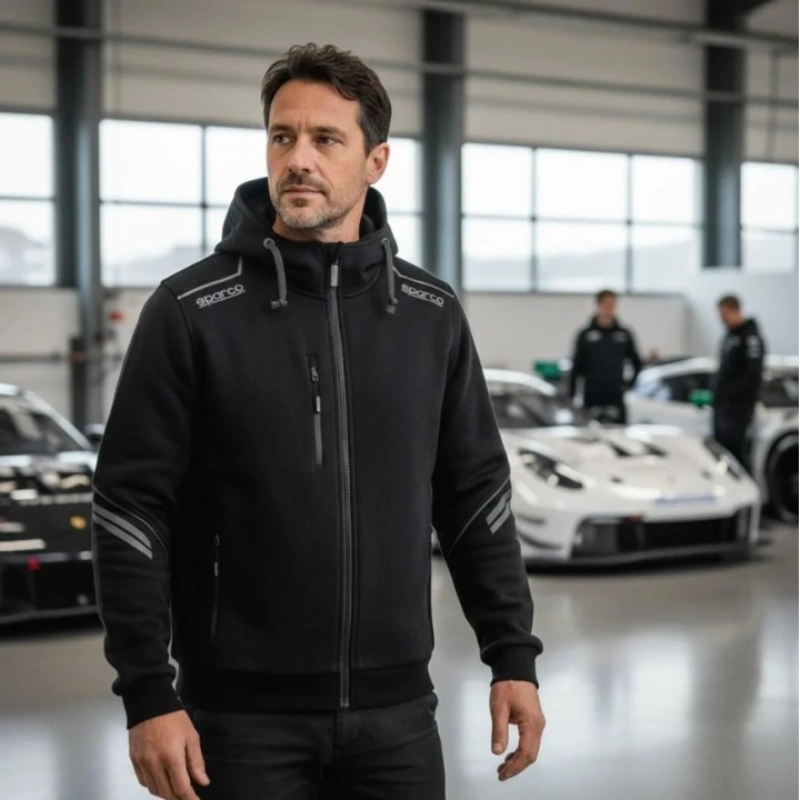 SPARCO Colorado Sweatshirt Kapüşonlu Fermuarlı M Siyah