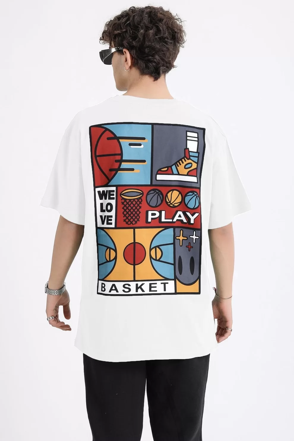 Basketbol Temalı Oversize T-shirt