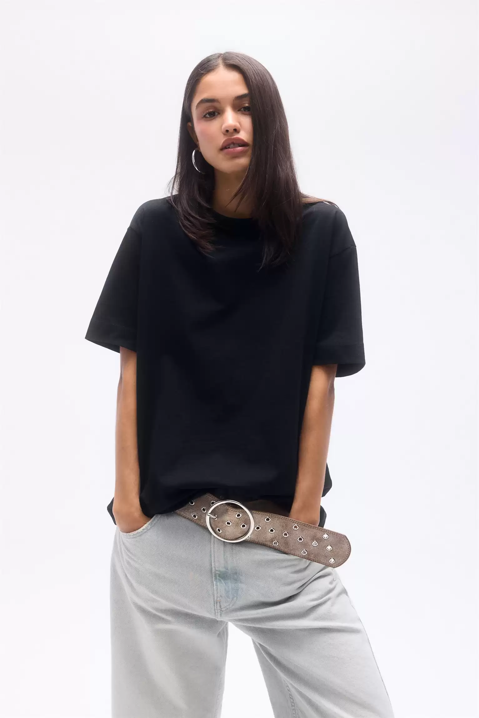 Basic Kısa Kollu Oversize T-shirt Siyah