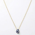 14 Ayar Altın Mini Blue Eye Göz Kolye 996