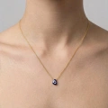 14 Ayar Altın Mini Blue Eye Göz Kolye 996