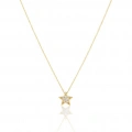 14 Ayar Altın Minimal Taşlı Yıldız Kolye 509