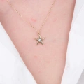 14 Ayar Altın Minimal Yıldız Kolye 713