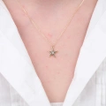 14 Ayar Altın Minimal Yıldız Kolye 713