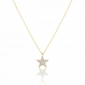 14 Ayar Altın Taşlı Yıldız Kolye 630