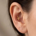14 Ayar Altın Yılan Desenli Tragus Piercing 5