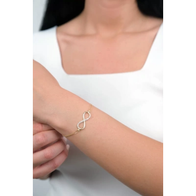 14 Ayar Altın Taşlı Sonsuzluk Bileklik 73