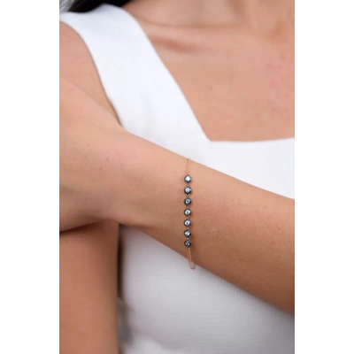 14 Ayar Altın Sıra Taşlı Bileklik 74