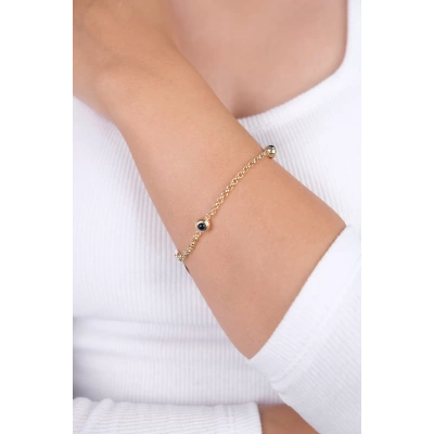 14 Ayar Altın Üç Göz Nazarlı Bileklik 244