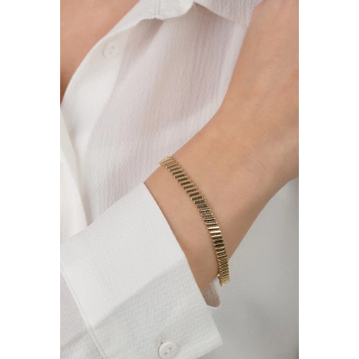 14 Ayar Altın Çizgi Sıralı Zincir Bileklik 279