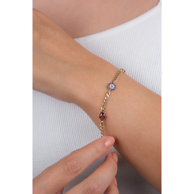 14 Ayar Altın Uğur Böcekli Çocuk Bileklik 38