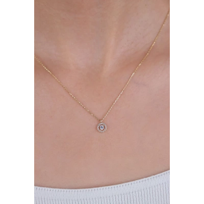 14 Ayar Altın Taşlı Kolye 6