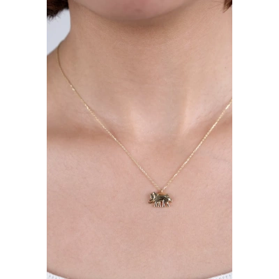 14 Ayar Altın Fil Kolye 216