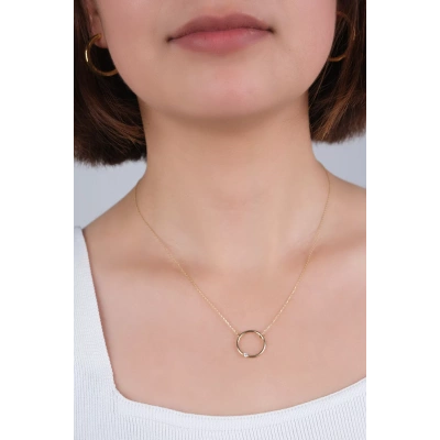 14 Ayar Altın Taşlı Yuvarlak Kolye 39