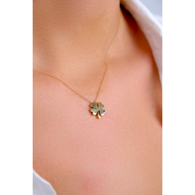 14 Ayar Altın Yonca Kolye 139