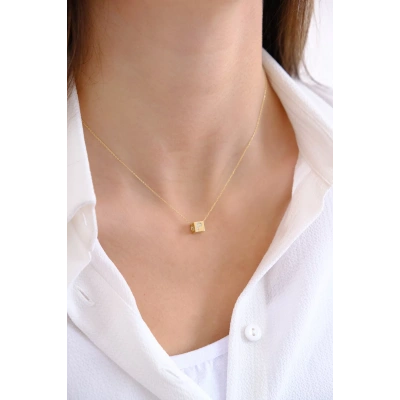 14 Ayar Altın Küp P Harfi Kolye 289