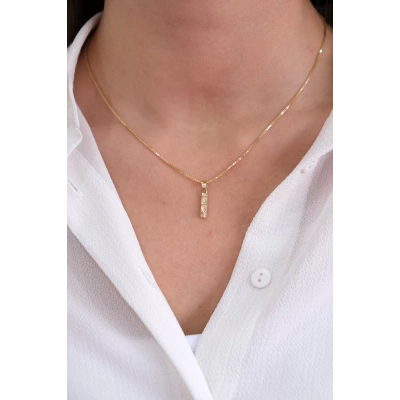 Güzide 14 Ayar Altın I Harfi Kolye Ucu