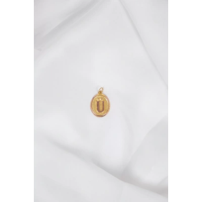 14 Ayar Altın Ü Harfi Hediyelik Kolye Ucu 33