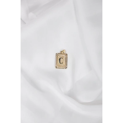 14 Ayar Altın C Harfi Hediyelik Kolye Ucu 1