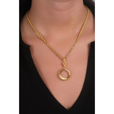 14 Ayar Altın Dorikalı Çerçeve Kolye Ucu 68