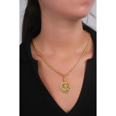 14 Ayar Altın Tuğralı Kolye Ucu 62