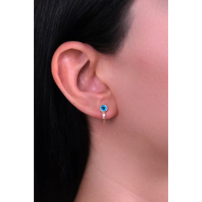 14 Ayar Altın Göz Nazar Küpe 159