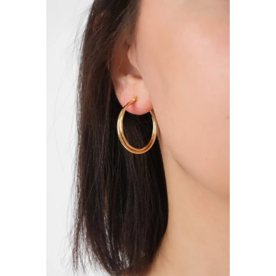 14 Ayar Altın İkili Halka Küpe 284