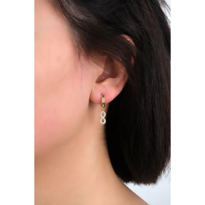 14 Ayar Altın Sonsuzluk Sallantılı Küpe 81