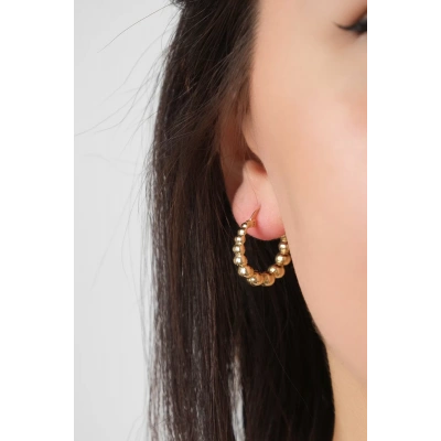 14 Ayar Altın Top Top Halka Küpe 84