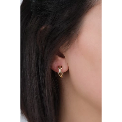 14 Ayar Altın Zincir Halka Küpe 273