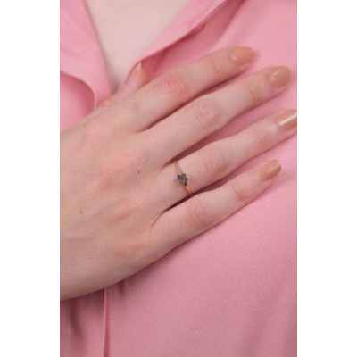 14 Ayar Rose Altın Yonca Yüzük 87