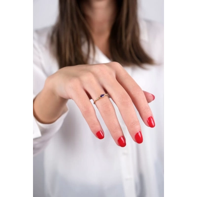 14 Ayar Altın Mor Taşlı Yüzük 309