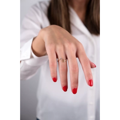 14 Ayar Altın Taşlı S Harf Yüzük 80