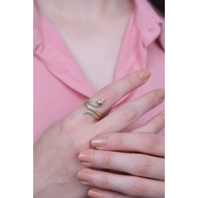 14 Ayar Yılanlı Altın Yüzük 77