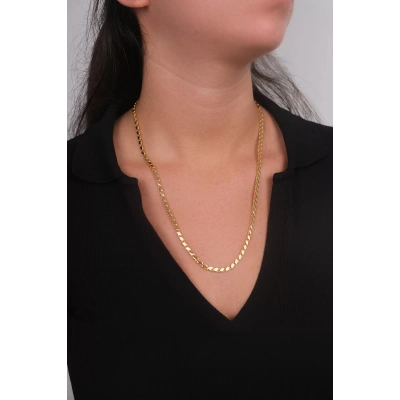 14 Ayar Altın 55 cm Arpa Zincir 8