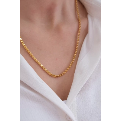 22 Ayar Altın 55 cm Arpa Zincir Kolye 86