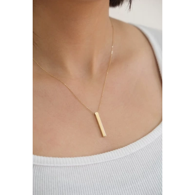 14 Ayar Altın Çubuk Kolye 294