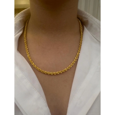 14 Ayar Altın 60 cm Burgu Zincir Kolye 321