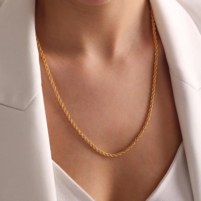 14 Ayar Altın 65 cm Burgu Zincir Kolye 273