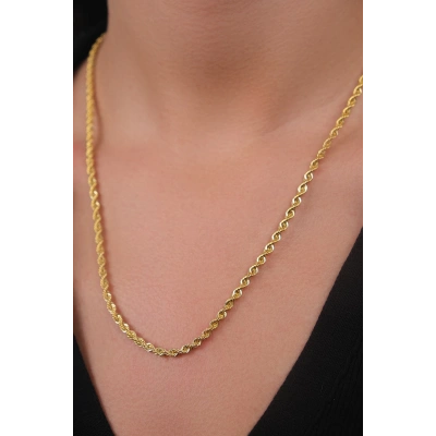 14 Ayar Altın 70 cm Burgu Zincir Kolye 274