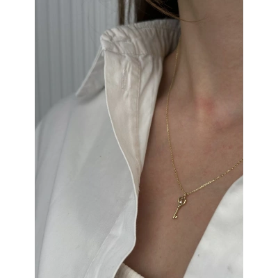 14 Ayar Altın Anahtar Kolye 856