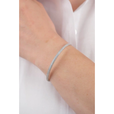 14 Ayar Altın Beyaz Taşlı Kelepçe105