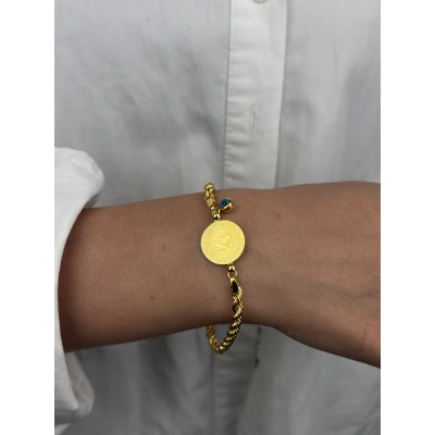 14 Ayar Altın çeyrekli Bileklik 1082