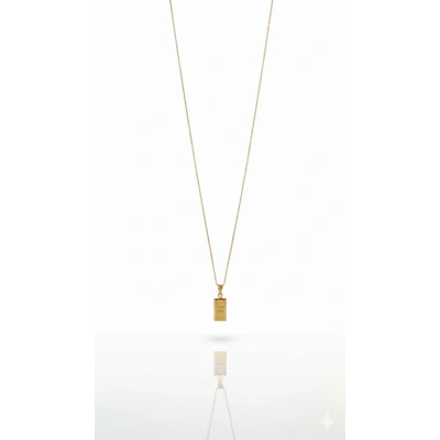 14 Ayar Altın Külçe Kolye 825