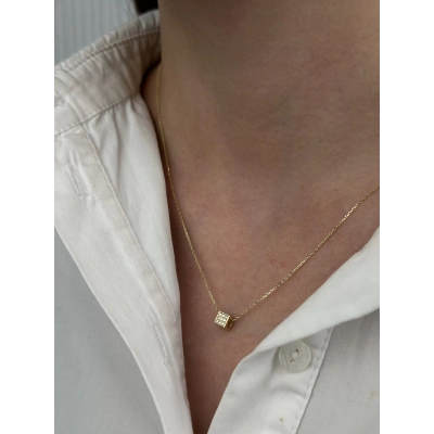 14 Ayar Altın Küp Kolye 632